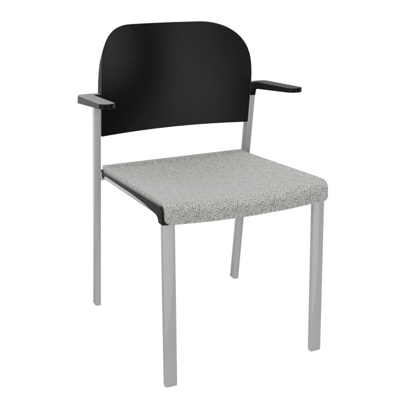 ROMY CHAISE 4P FIXES ASSISE TISSU DOSSIER POLYPRO AVEC ACCOUDOIRS  B5 SB PU