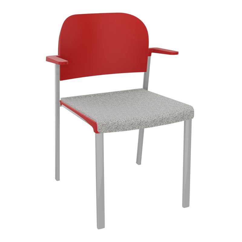 ROMY CHAISE 4P FIXES ASSISE TISSU DOSSIER POLYPRO AVEC ACCOUDOIRS  B5 SB PZ