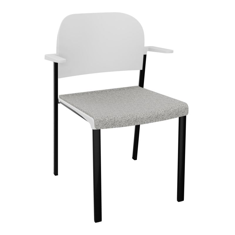 ROMY CHAISE 4P FIXES ASSISE TISSU DOSSIER POLYPRO AVEC ACCOUDOIRS  B5 SG PT
