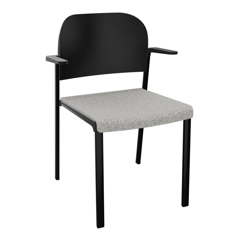ROMY CHAISE 4P FIXES ASSISE TISSU DOSSIER POLYPRO AVEC ACCOUDOIRS  B5 SG PU