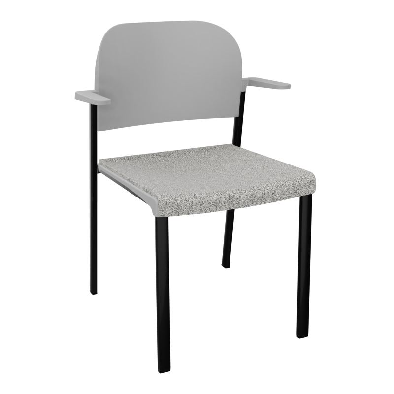 ROMY CHAISE 4P FIXES ASSISE TISSU DOSSIER POLYPRO AVEC ACCOUDOIRS  B5 SG PX