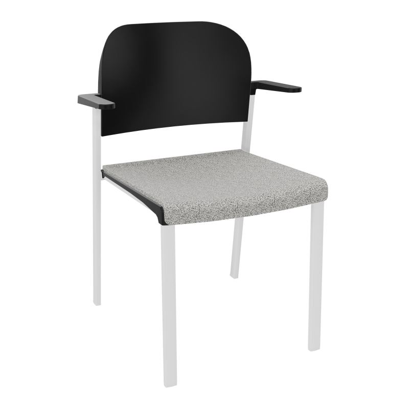 ROMY CHAISE 4P FIXES ASSISE TISSU DOSSIER POLYPRO AVEC ACCOUDOIRS  B5 SP PU