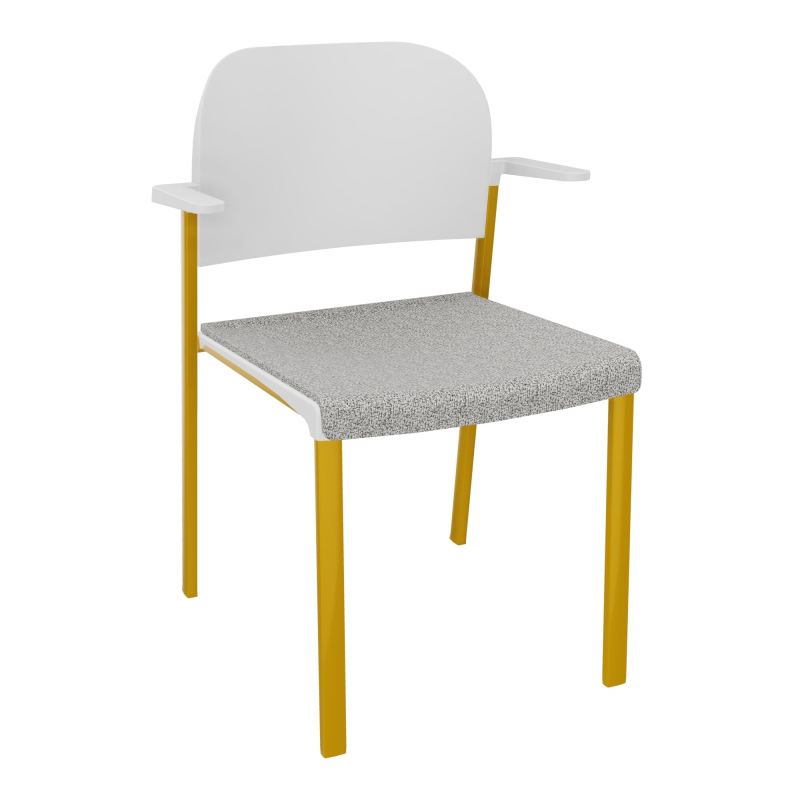 ROMY CHAISE 4P FIXES ASSISE TISSU DOSSIER POLYPRO AVEC ACCOUDOIRS  B5 SX PT