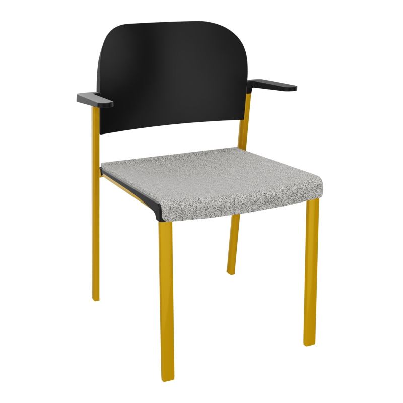ROMY CHAISE 4P FIXES ASSISE TISSU DOSSIER POLYPRO AVEC ACCOUDOIRS  B5 SX PU