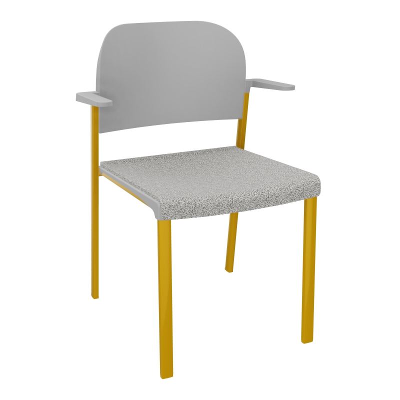 ROMY CHAISE 4P FIXES ASSISE TISSU DOSSIER POLYPRO AVEC ACCOUDOIRS  B5 SX PX
