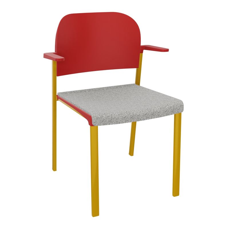 ROMY CHAISE 4P FIXES ASSISE TISSU DOSSIER POLYPRO AVEC ACCOUDOIRS  B5 SX PZ