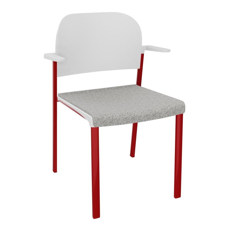 ROMY CHAISE 4P FIXES ASSISE TISSU DOSSIER POLYPRO AVEC ACCOUDOIRS  B5 ZY PT