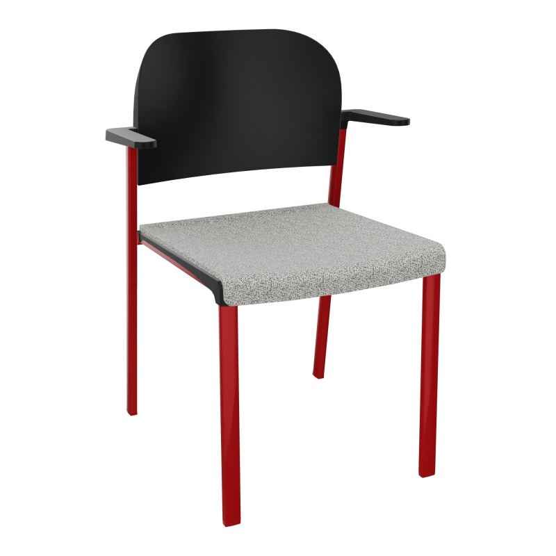 ROMY CHAISE 4P FIXES ASSISE TISSU DOSSIER POLYPRO AVEC ACCOUDOIRS  B5 ZY PU