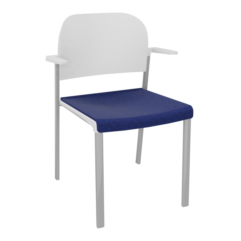 ROMY CHAISE 4P FIXES ASSISE TISSU DOSSIER POLYPRO AVEC ACCOUDOIRS  B6 SB PT