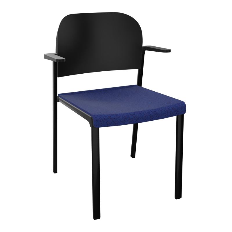 ROMY CHAISE 4P FIXES ASSISE TISSU DOSSIER POLYPRO AVEC ACCOUDOIRS  B6 SG PU