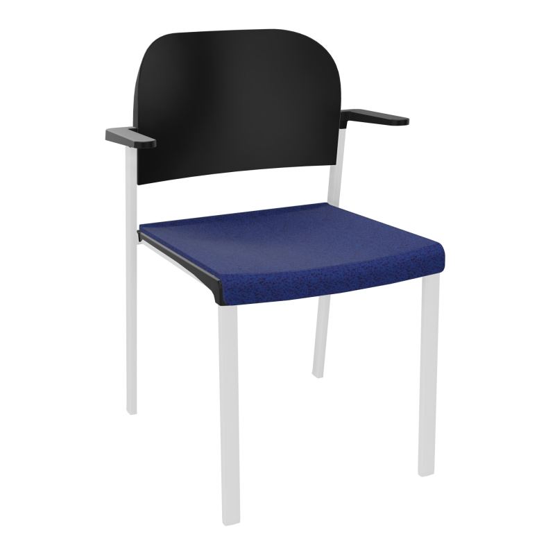 ROMY CHAISE 4P FIXES ASSISE TISSU DOSSIER POLYPRO AVEC ACCOUDOIRS  B6 SP PU