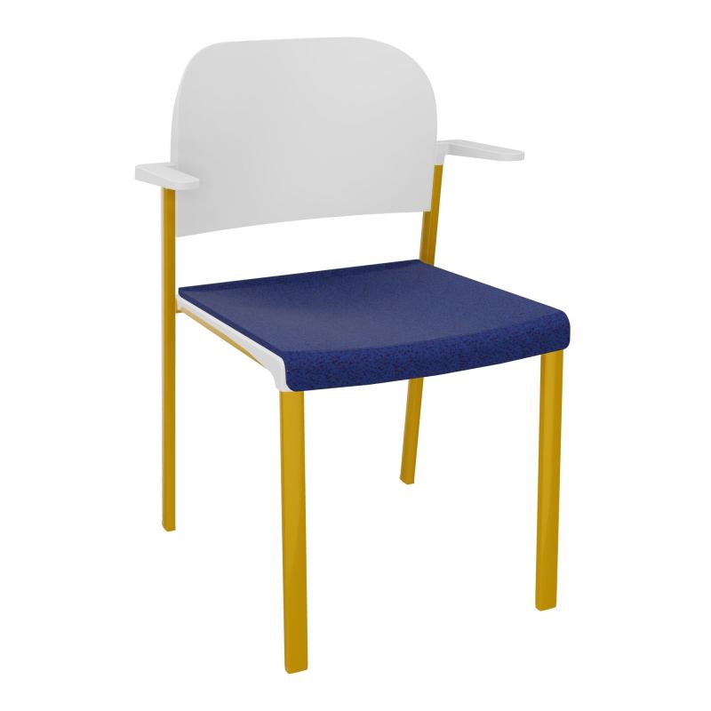 ROMY CHAISE 4P FIXES ASSISE TISSU DOSSIER POLYPRO AVEC ACCOUDOIRS  B6 SX PT