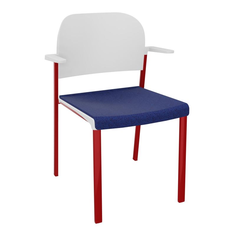 ROMY CHAISE 4P FIXES ASSISE TISSU DOSSIER POLYPRO AVEC ACCOUDOIRS  B6 ZY PT