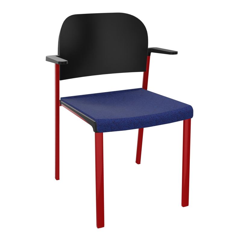 ROMY CHAISE 4P FIXES ASSISE TISSU DOSSIER POLYPRO AVEC ACCOUDOIRS  B6 ZY PU