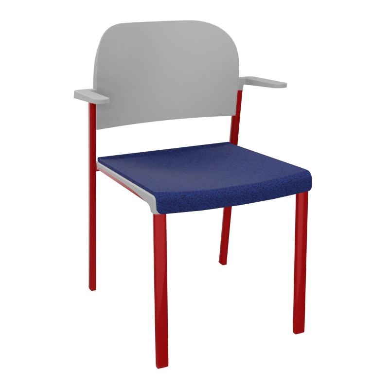 ROMY CHAISE 4P FIXES ASSISE TISSU DOSSIER POLYPRO AVEC ACCOUDOIRS  B6 ZY PX