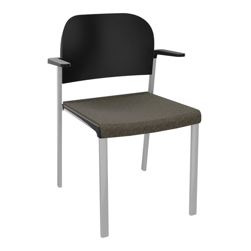 ROMY CHAISE 4P FIXES ASSISE TISSU DOSSIER POLYPRO AVEC ACCOUDOIRS  B7 SB PU