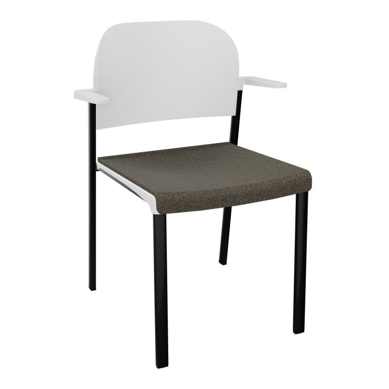 ROMY CHAISE 4P FIXES ASSISE TISSU DOSSIER POLYPRO AVEC ACCOUDOIRS  B7 SG PT