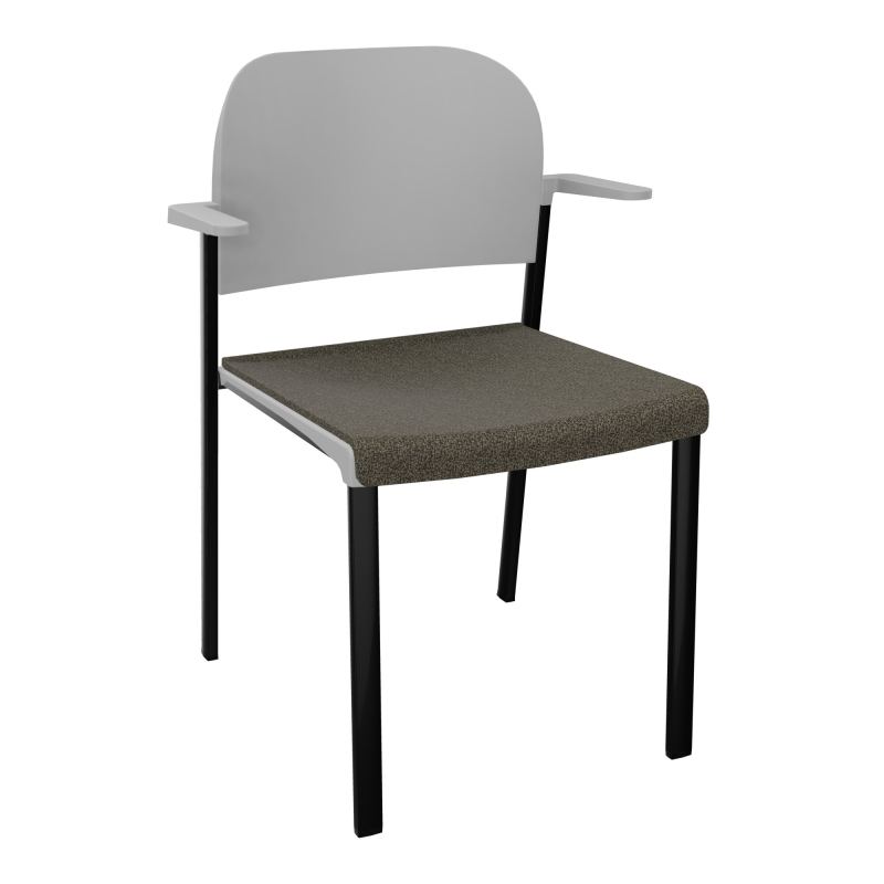 ROMY CHAISE 4P FIXES ASSISE TISSU DOSSIER POLYPRO AVEC ACCOUDOIRS  B7 SG PX