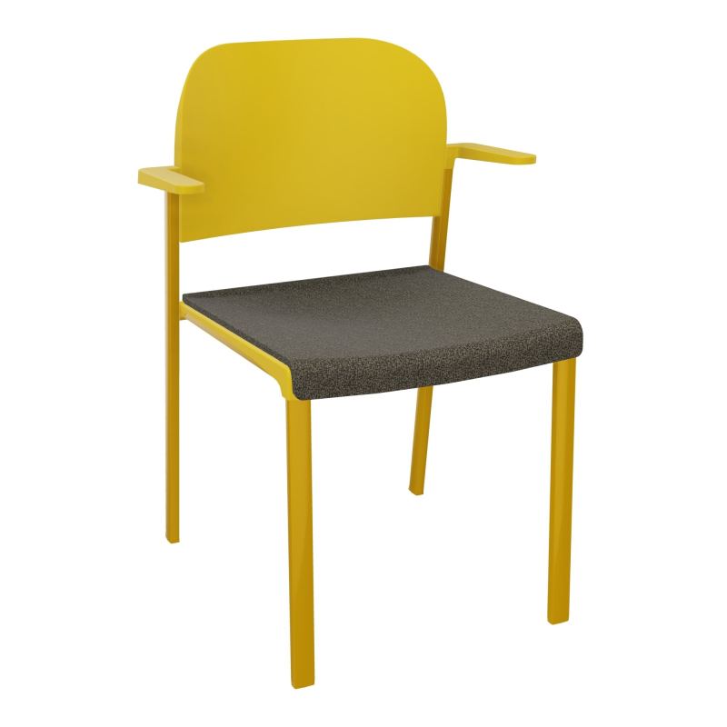 ROMY CHAISE 4P FIXES ASSISE TISSU DOSSIER POLYPRO AVEC ACCOUDOIRS  B7 SX PW