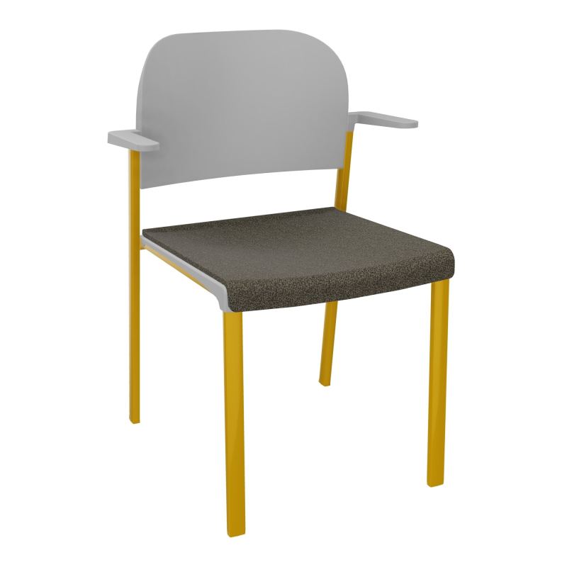 ROMY CHAISE 4P FIXES ASSISE TISSU DOSSIER POLYPRO AVEC ACCOUDOIRS  B7 SX PX