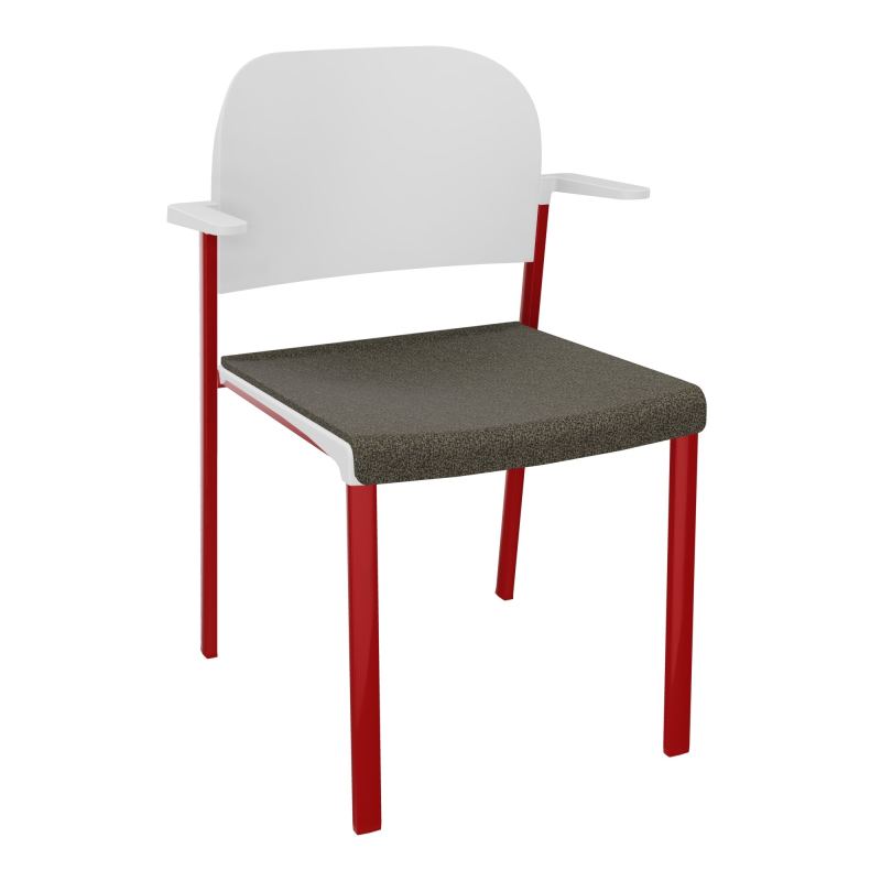 ROMY CHAISE 4P FIXES ASSISE TISSU DOSSIER POLYPRO AVEC ACCOUDOIRS  B7 ZY PT
