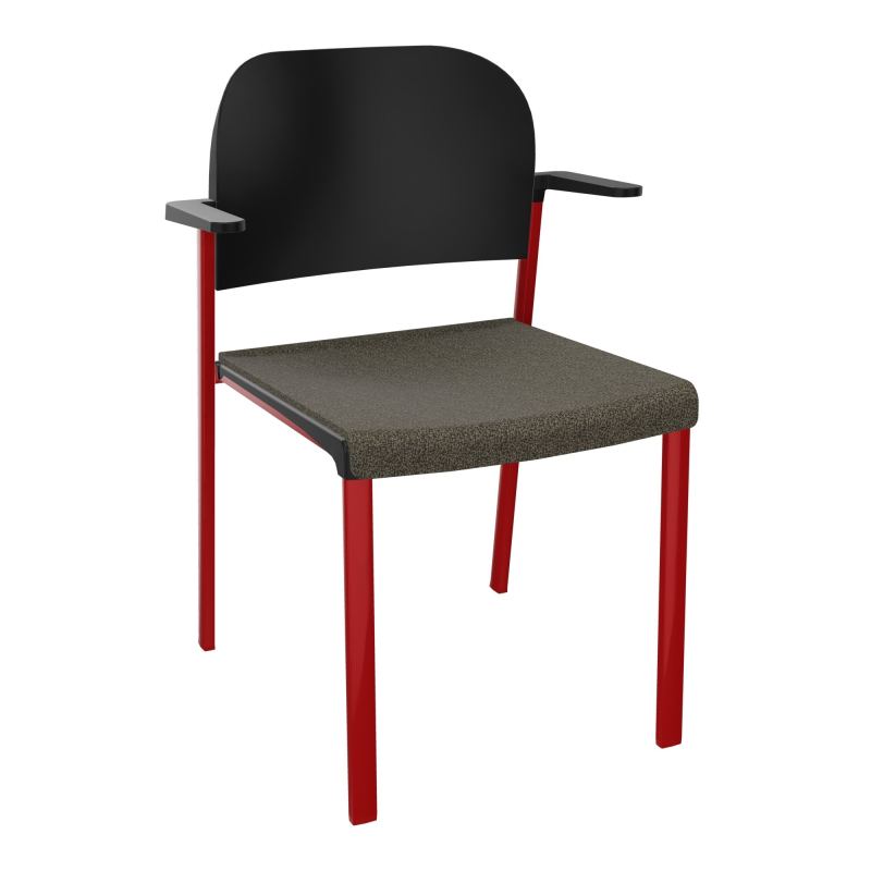 ROMY CHAISE 4P FIXES ASSISE TISSU DOSSIER POLYPRO AVEC ACCOUDOIRS  B7 ZY PU