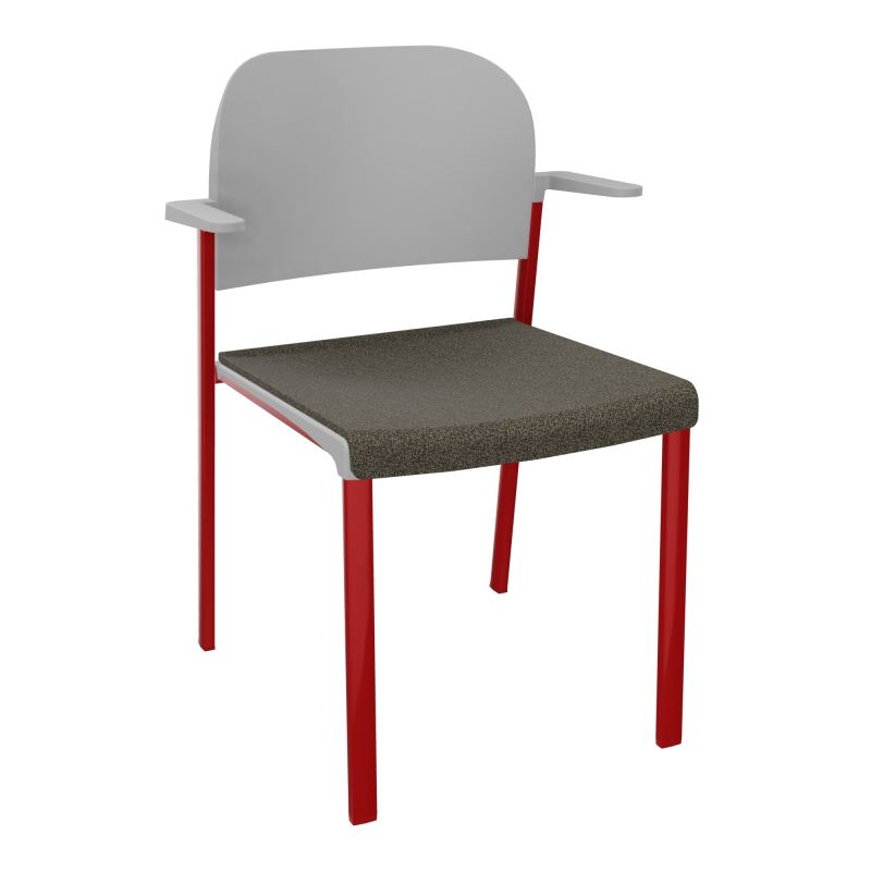 ROMY CHAISE 4P FIXES ASSISE TISSU DOSSIER POLYPRO AVEC ACCOUDOIRS  B7 ZY PX