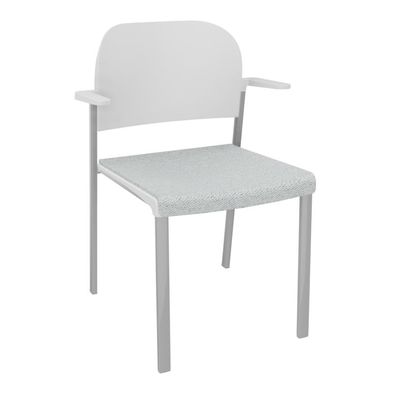ROMY CHAISE 4P FIXES ASSISE TISSU DOSSIER POLYPRO AVEC ACCOUDOIRS BC SB PT