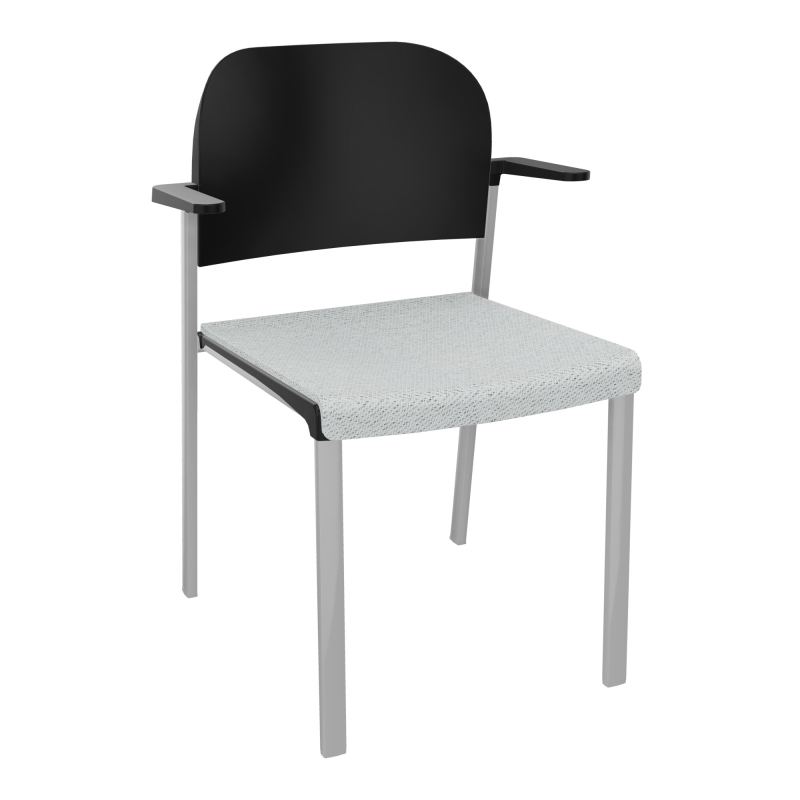 ROMY CHAISE 4P FIXES ASSISE TISSU DOSSIER POLYPRO AVEC ACCOUDOIRS BC SB PU