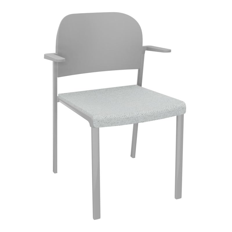 ROMY CHAISE 4P FIXES ASSISE TISSU DOSSIER POLYPRO AVEC ACCOUDOIRS BC SB PX