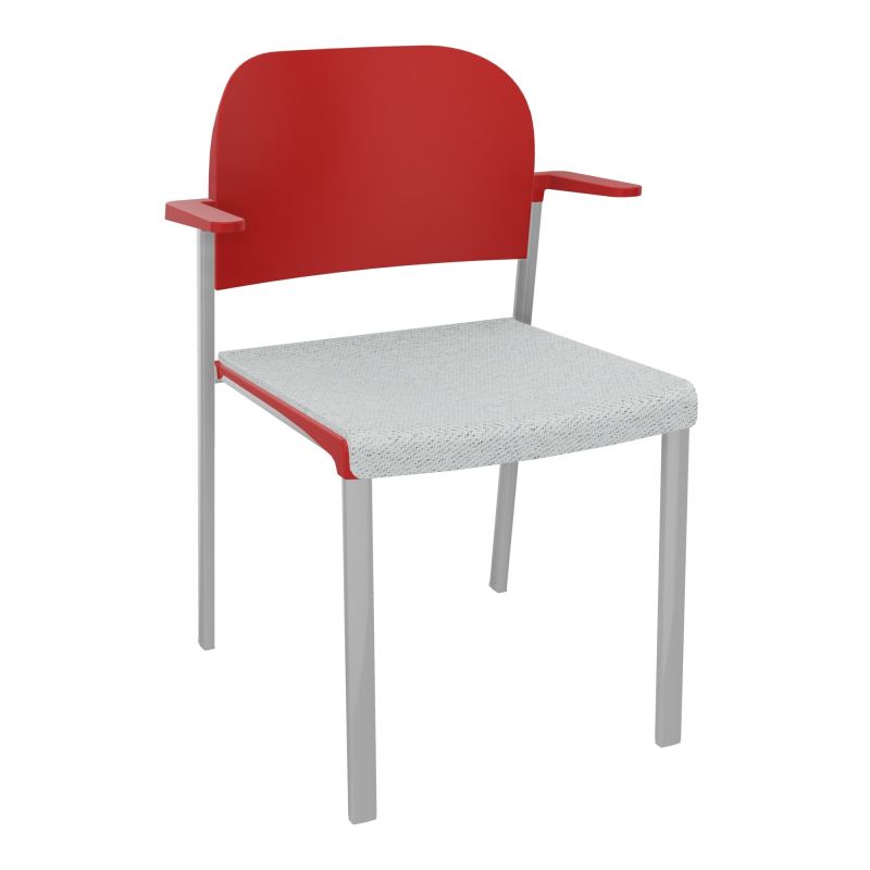 ROMY CHAISE 4P FIXES ASSISE TISSU DOSSIER POLYPRO AVEC ACCOUDOIRS BC SB PZ