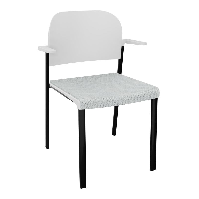 ROMY CHAISE 4P FIXES ASSISE TISSU DOSSIER POLYPRO AVEC ACCOUDOIRS BC SG PT