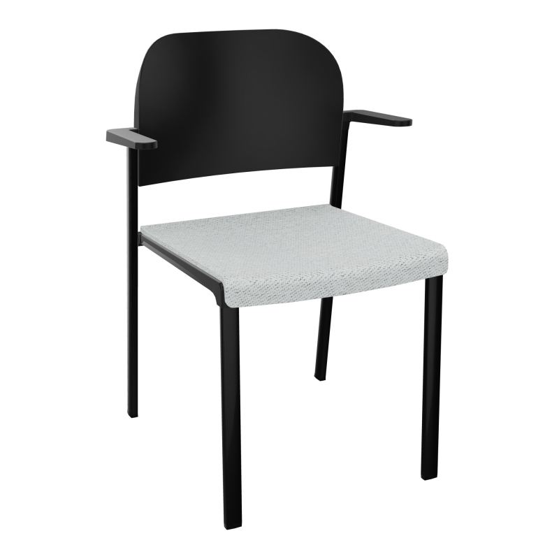 ROMY CHAISE 4P FIXES ASSISE TISSU DOSSIER POLYPRO AVEC ACCOUDOIRS BC SG PU