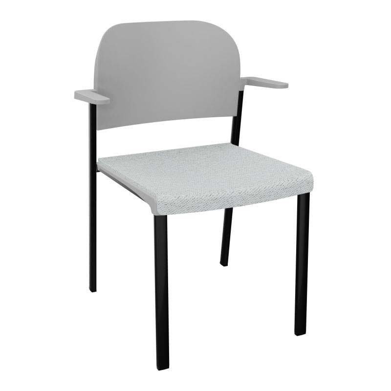 ROMY CHAISE 4P FIXES ASSISE TISSU DOSSIER POLYPRO AVEC ACCOUDOIRS BC SG PX
