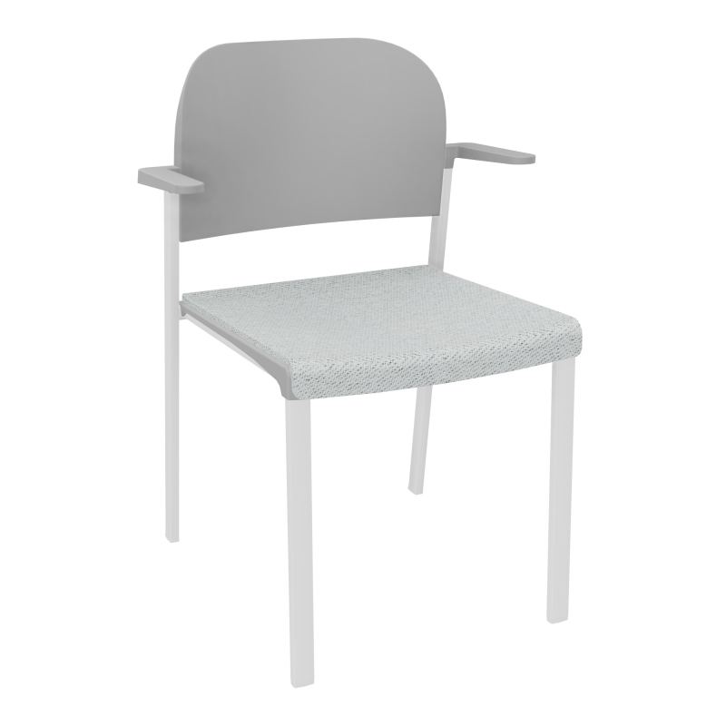 ROMY CHAISE 4P FIXES ASSISE TISSU DOSSIER POLYPRO AVEC ACCOUDOIRS BC SP PX