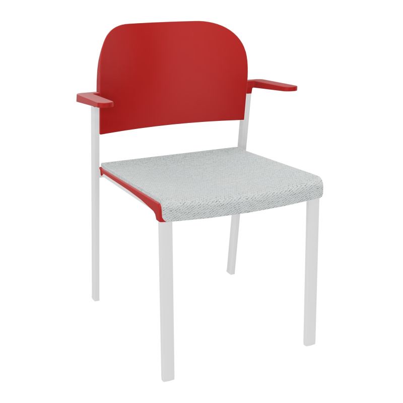 ROMY CHAISE 4P FIXES ASSISE TISSU DOSSIER POLYPRO AVEC ACCOUDOIRS BC SP PZ