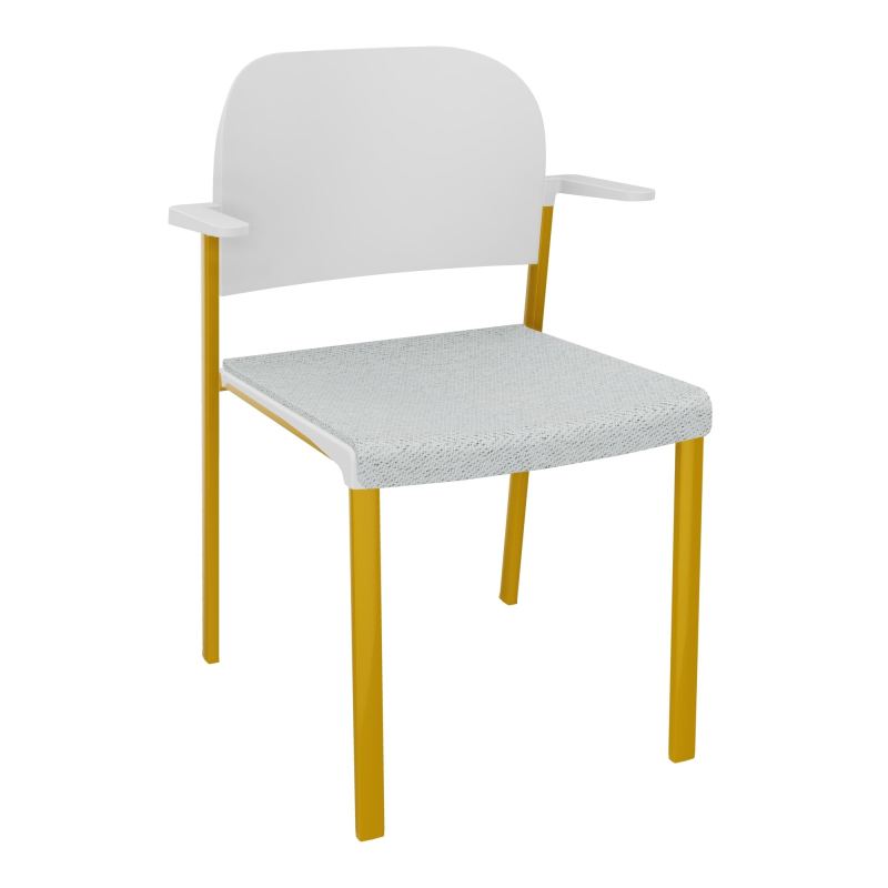 ROMY CHAISE 4P FIXES ASSISE TISSU DOSSIER POLYPRO AVEC ACCOUDOIRS BC SX PT