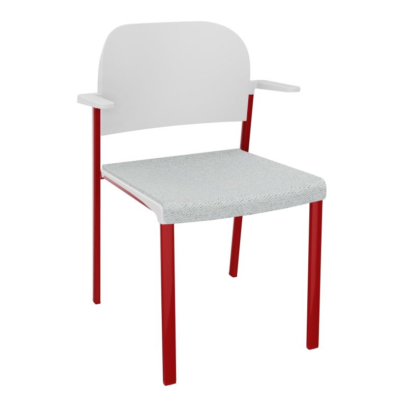 ROMY CHAISE 4P FIXES ASSISE TISSU DOSSIER POLYPRO AVEC ACCOUDOIRS BC ZY PT