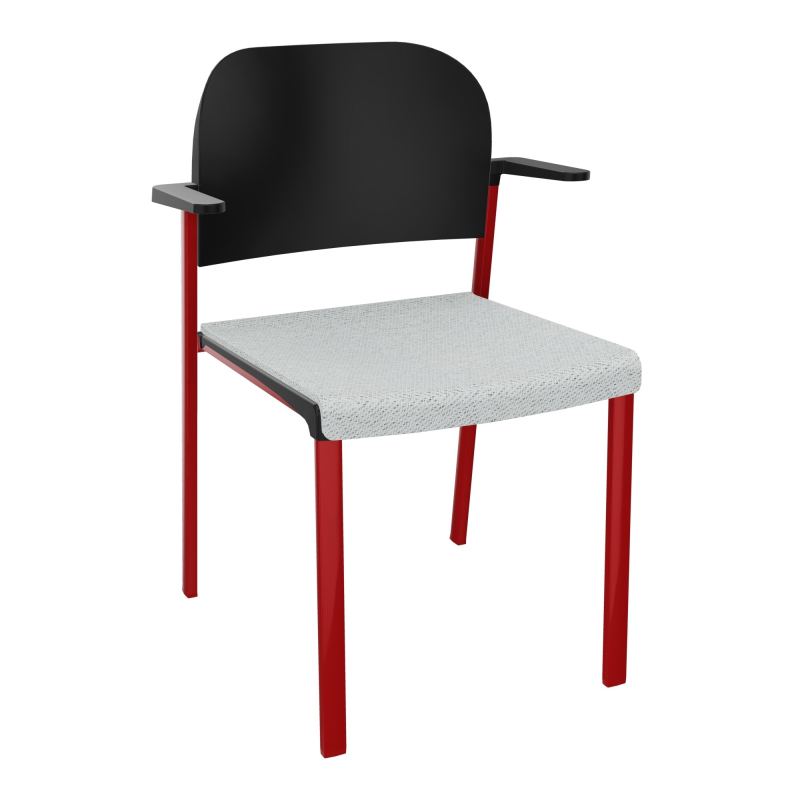 ROMY CHAISE 4P FIXES ASSISE TISSU DOSSIER POLYPRO AVEC ACCOUDOIRS BC ZY PU