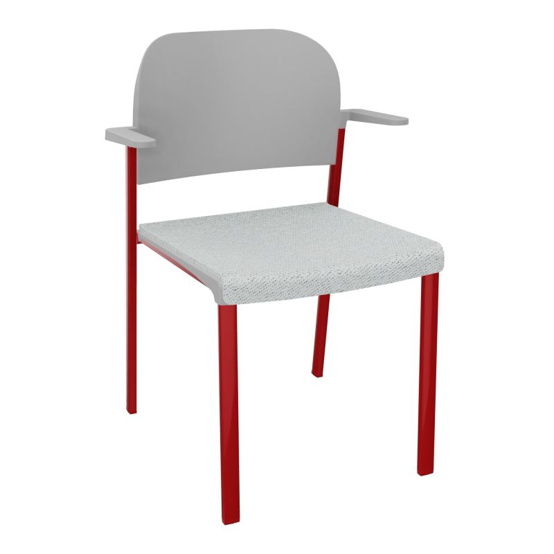 ROMY CHAISE 4P FIXES ASSISE TISSU DOSSIER POLYPRO AVEC ACCOUDOIRS BC ZY PX