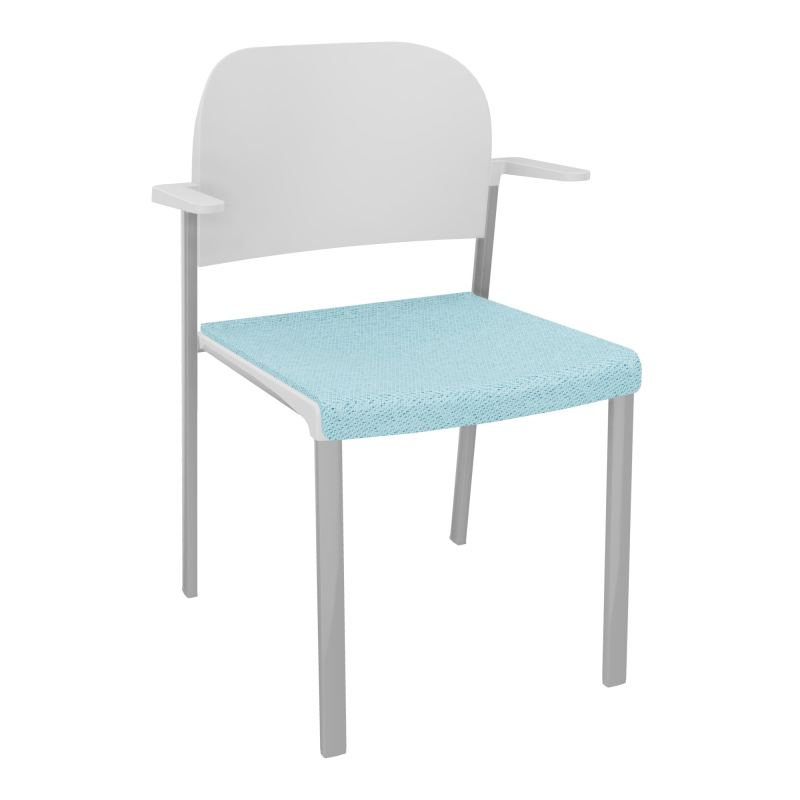 ROMY CHAISE 4P FIXES ASSISE TISSU DOSSIER POLYPRO AVEC ACCOUDOIRS BF SB PT