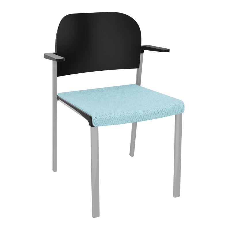 ROMY CHAISE 4P FIXES ASSISE TISSU DOSSIER POLYPRO AVEC ACCOUDOIRS BF SB PU