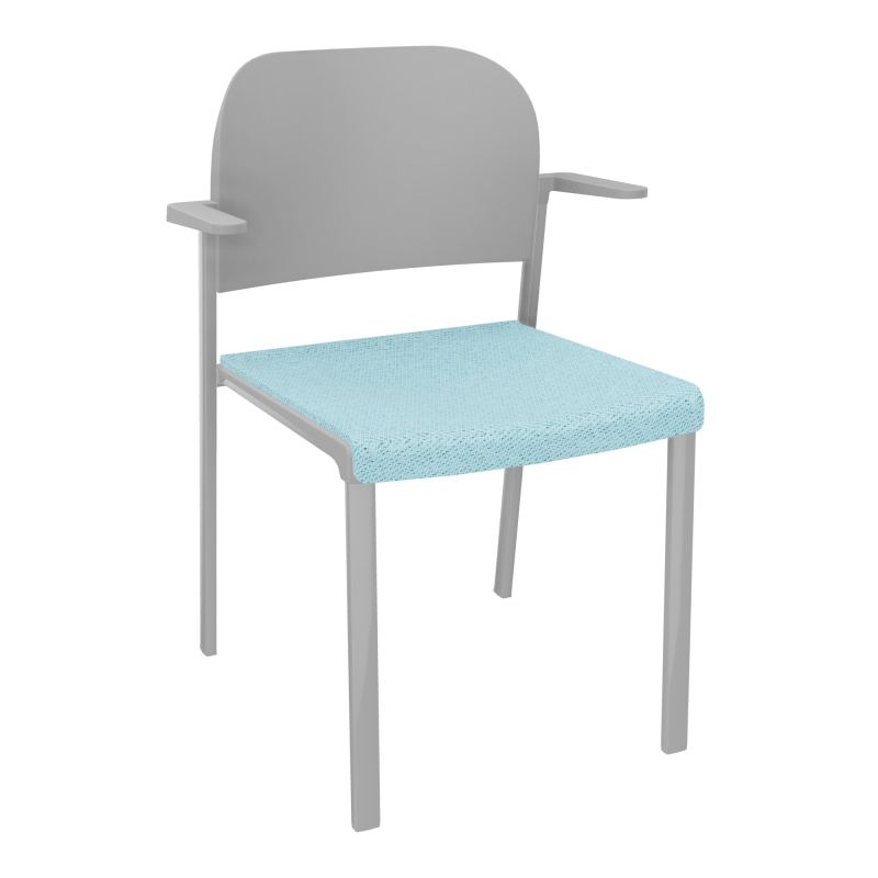 ROMY CHAISE 4P FIXES ASSISE TISSU DOSSIER POLYPRO AVEC ACCOUDOIRS BF SB PX