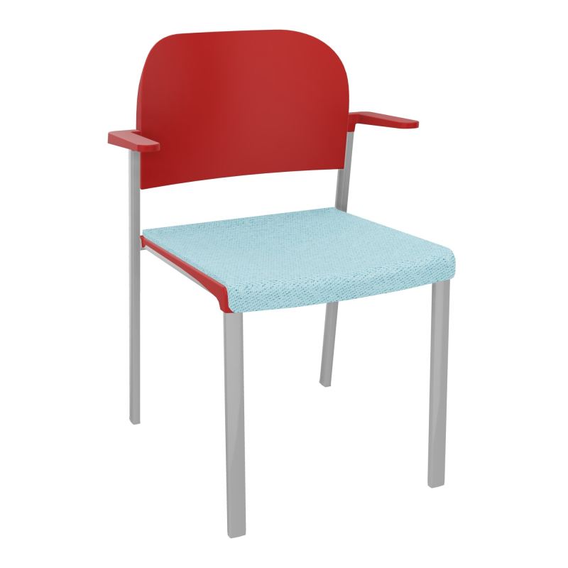 ROMY CHAISE 4P FIXES ASSISE TISSU DOSSIER POLYPRO AVEC ACCOUDOIRS BF SB PZ