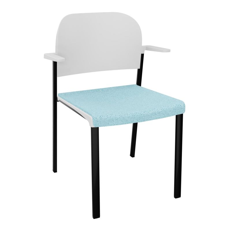 ROMY CHAISE 4P FIXES ASSISE TISSU DOSSIER POLYPRO AVEC ACCOUDOIRS BF SG PT