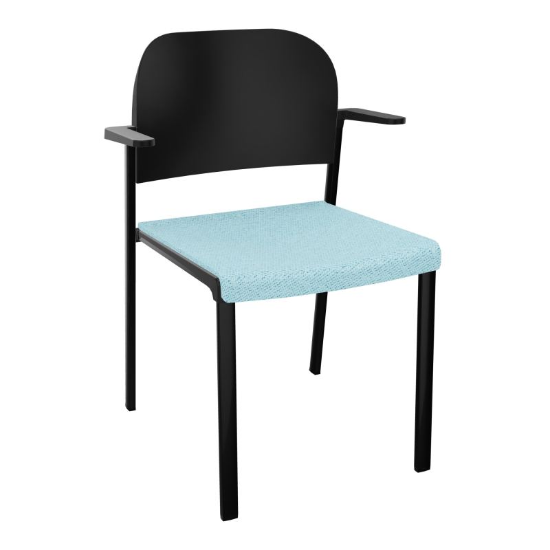 ROMY CHAISE 4P FIXES ASSISE TISSU DOSSIER POLYPRO AVEC ACCOUDOIRS BF SG PU