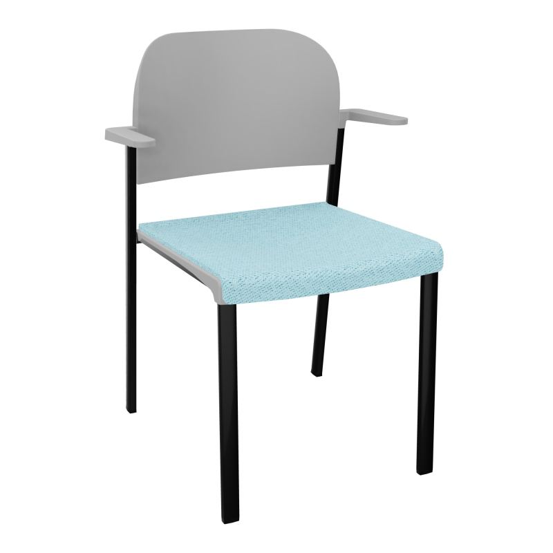 ROMY CHAISE 4P FIXES ASSISE TISSU DOSSIER POLYPRO AVEC ACCOUDOIRS BF SG PX