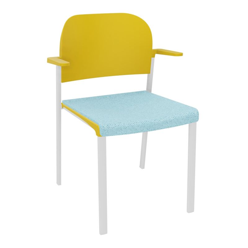 ROMY CHAISE 4P FIXES ASSISE TISSU DOSSIER POLYPRO AVEC ACCOUDOIRS BF SP PW