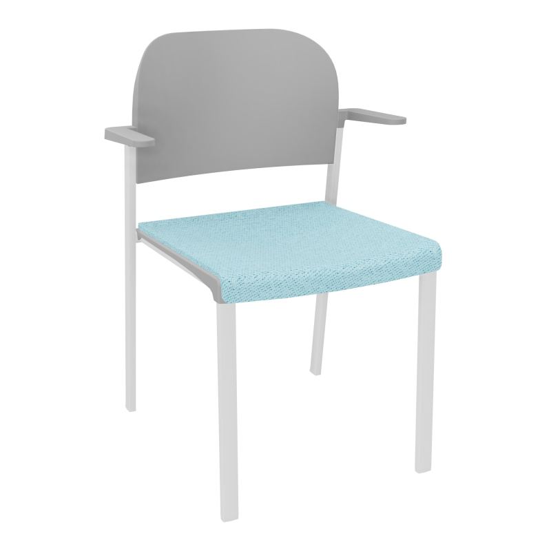 ROMY CHAISE 4P FIXES ASSISE TISSU DOSSIER POLYPRO AVEC ACCOUDOIRS BF SP PX