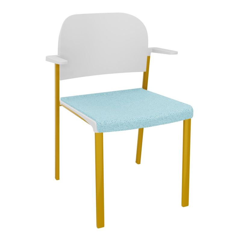 ROMY CHAISE 4P FIXES ASSISE TISSU DOSSIER POLYPRO AVEC ACCOUDOIRS BF SX PT